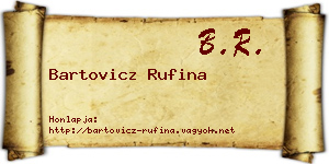 Bartovicz Rufina névjegykártya
